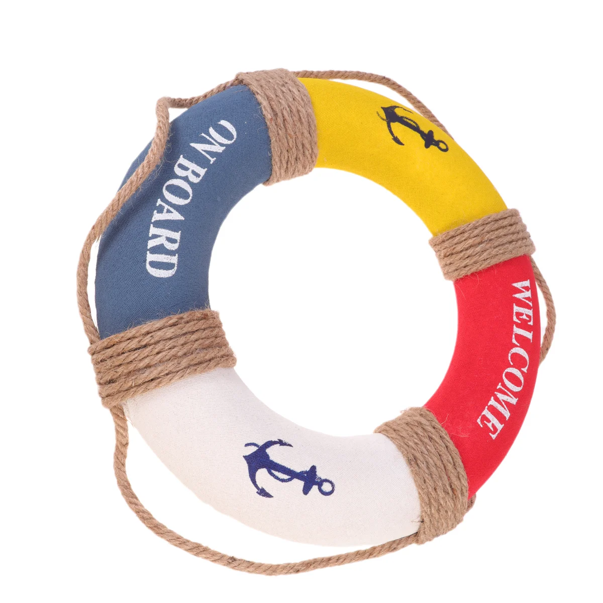 

Life Ring Wall Decoration Nautical Welcome Sign for Mediterranean Style Coastal Home Rustic Hanging Decoration ( 30cm Red