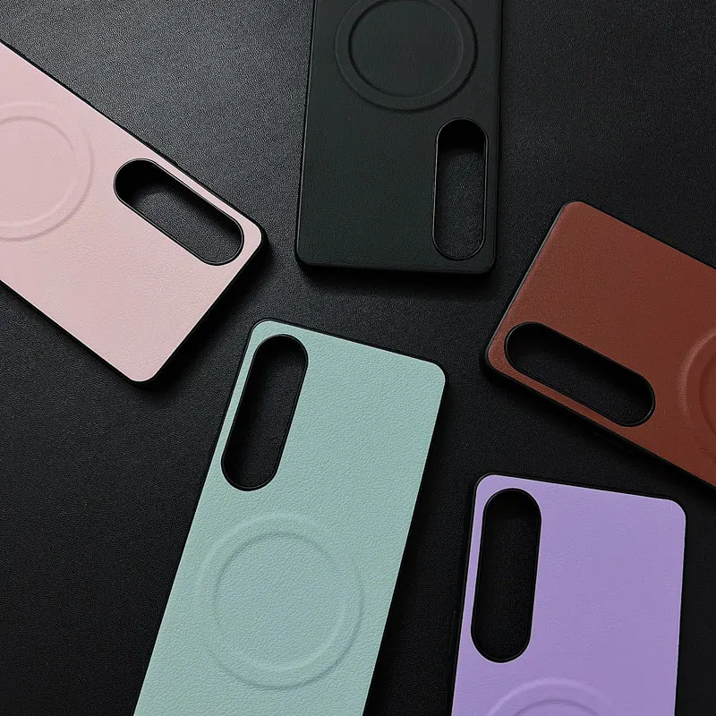 Роскошный чехол на магнитной застежке с гладкой кожаной текстурой для Sony Xperia 10 5 1