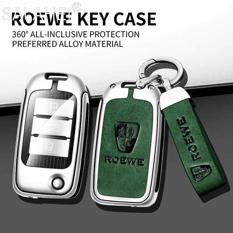 

Car Metal Leather Key Bag Holder Protection Fob For Roewe RX3 RX5 RX8 i5 i6 ERX5 Remote Key Case Cover Auto Interior Accessories