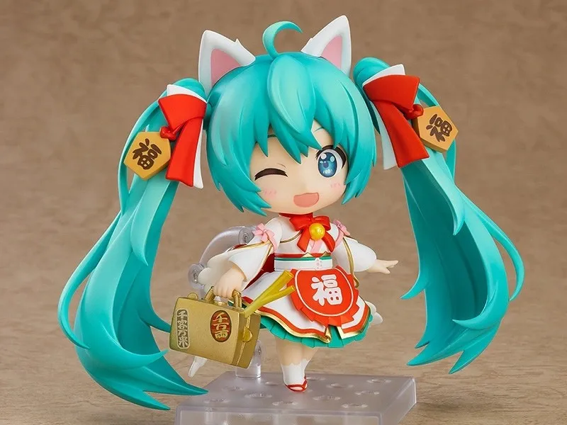 Оригинальная экшн-фигурка версии COB Hatsune Miku Lucky Cat Vocaloid Nendoroid 10 см Good Smile Q аниме