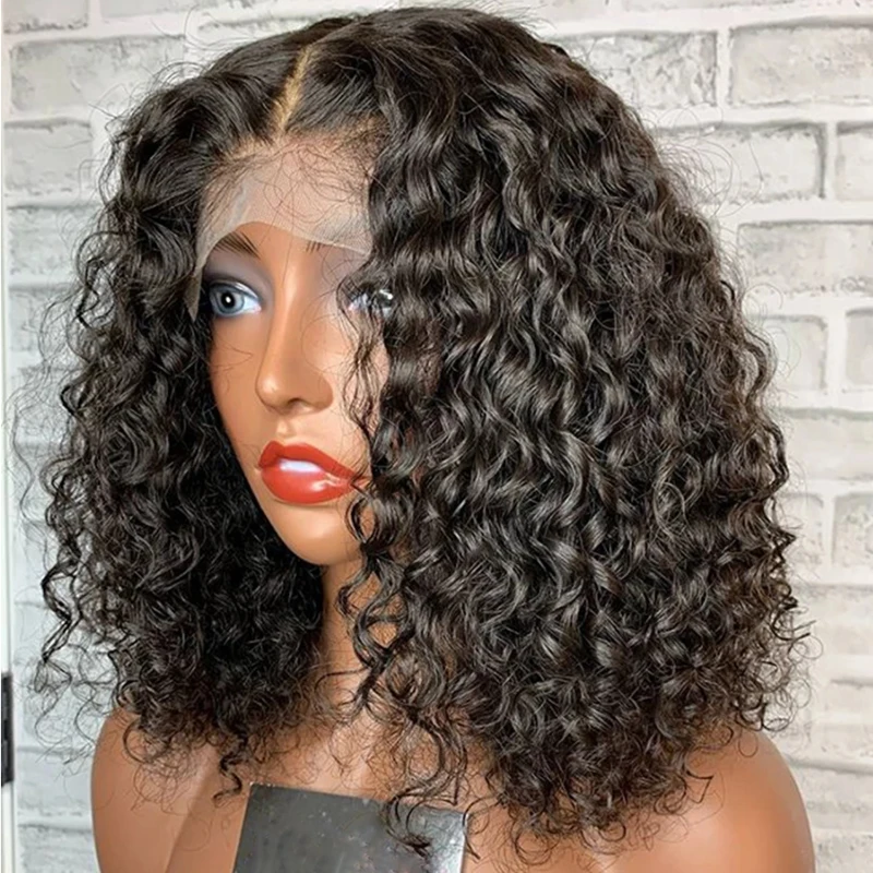 13x4 Lace Front Human Hair Wigs Brazilian Short Bob Curly Lace Frontal Wigs IJOY Remy Curly Wigs For Black Women