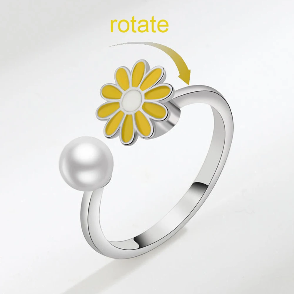 Новинка VIP кольцо для беспокойства ромашки женщин фиджет девушек корейское