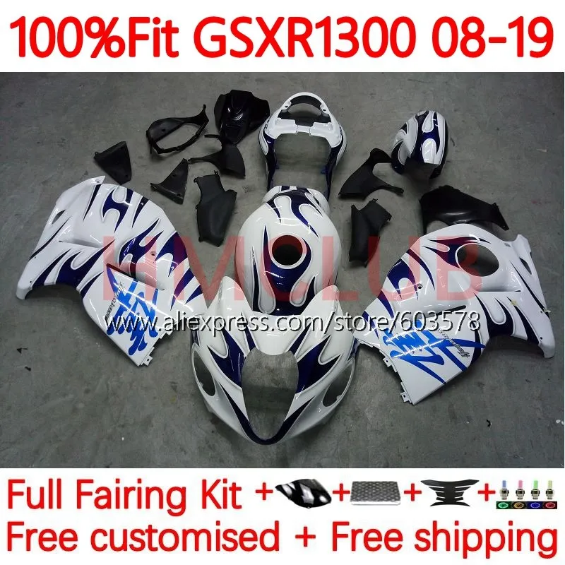 

GSXR1300 For SUZUKI Hayabusa GSXR 1300 2008 2009 2010 2011 2012 2013 2014 2015 2016 2017 2018 2019 Fairing 107No.167 blue glossy