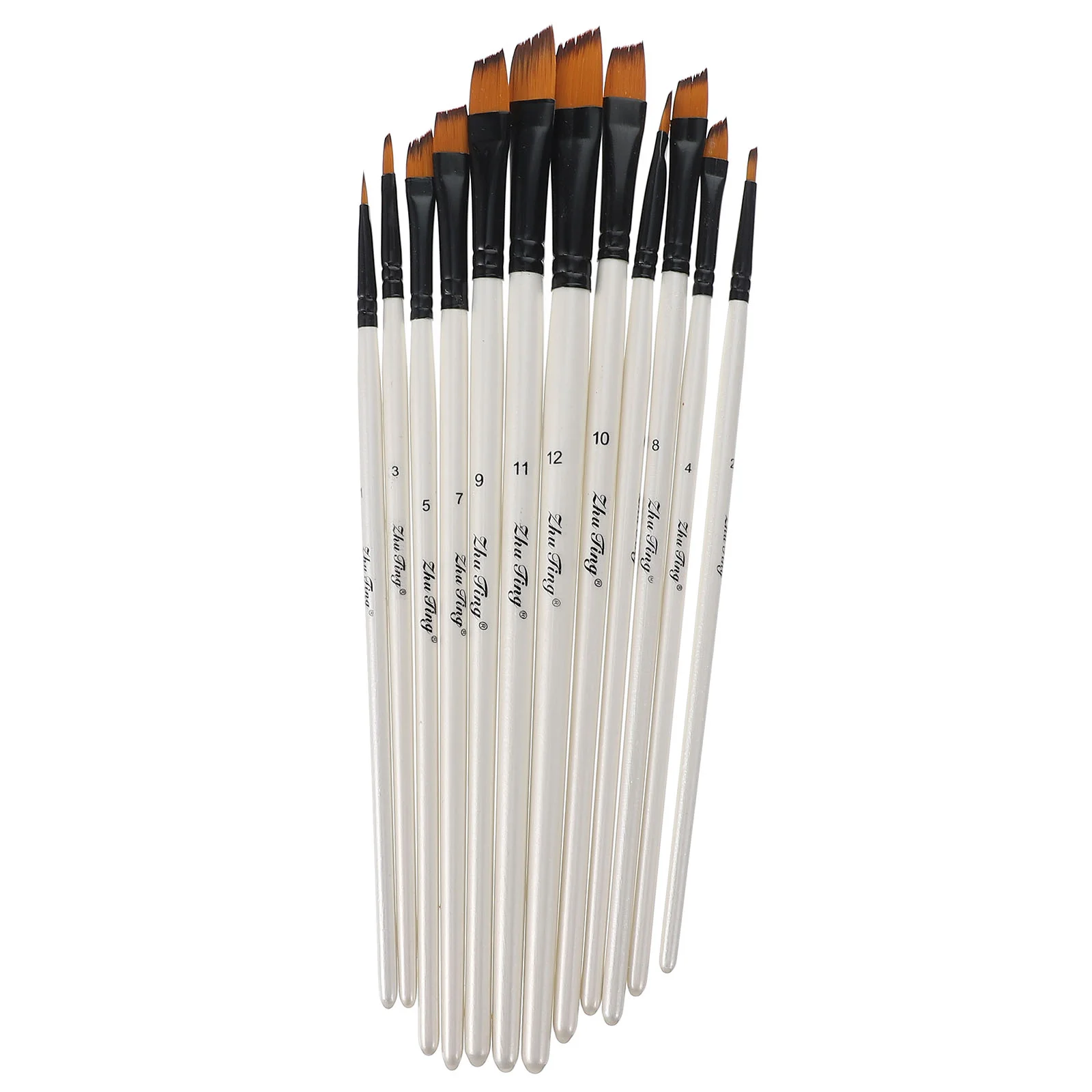 

Brushwatercolor Painting Brushes Set Acrylic Oil Flatnylon Artistsupplies Gouache Pens Kids Hair Drawing Professional Wood Craft