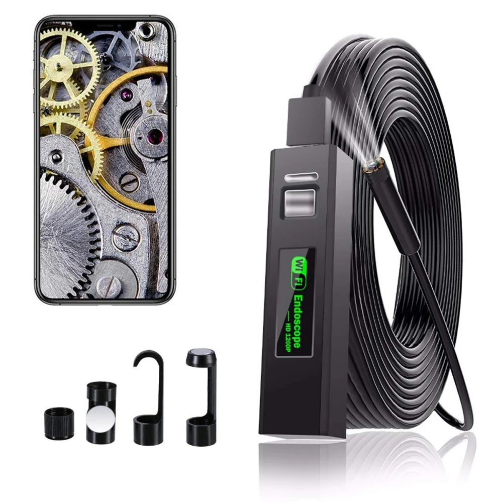 

5M 8mm Lens Wireless Endoscope Waterproof WiFi Borescope Endoscope Camera 1200P HD Inspection Camera Premium for Android IOS