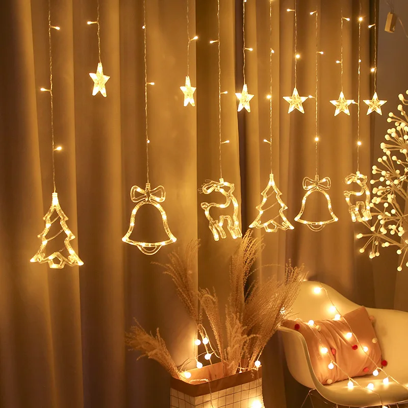 

220V Fairy Curtains Lamp Christmas LED String Lights Garland Garden Outdoor Indoor Decor Decorations for Home Luces De Navidad