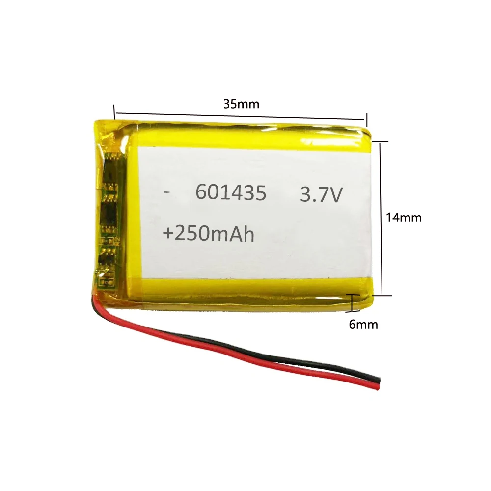 

Hot Sell 3.7V 250mAh Li-Polymer Battery 601435 For Bluetooth Headset Earphone BT200 FS258