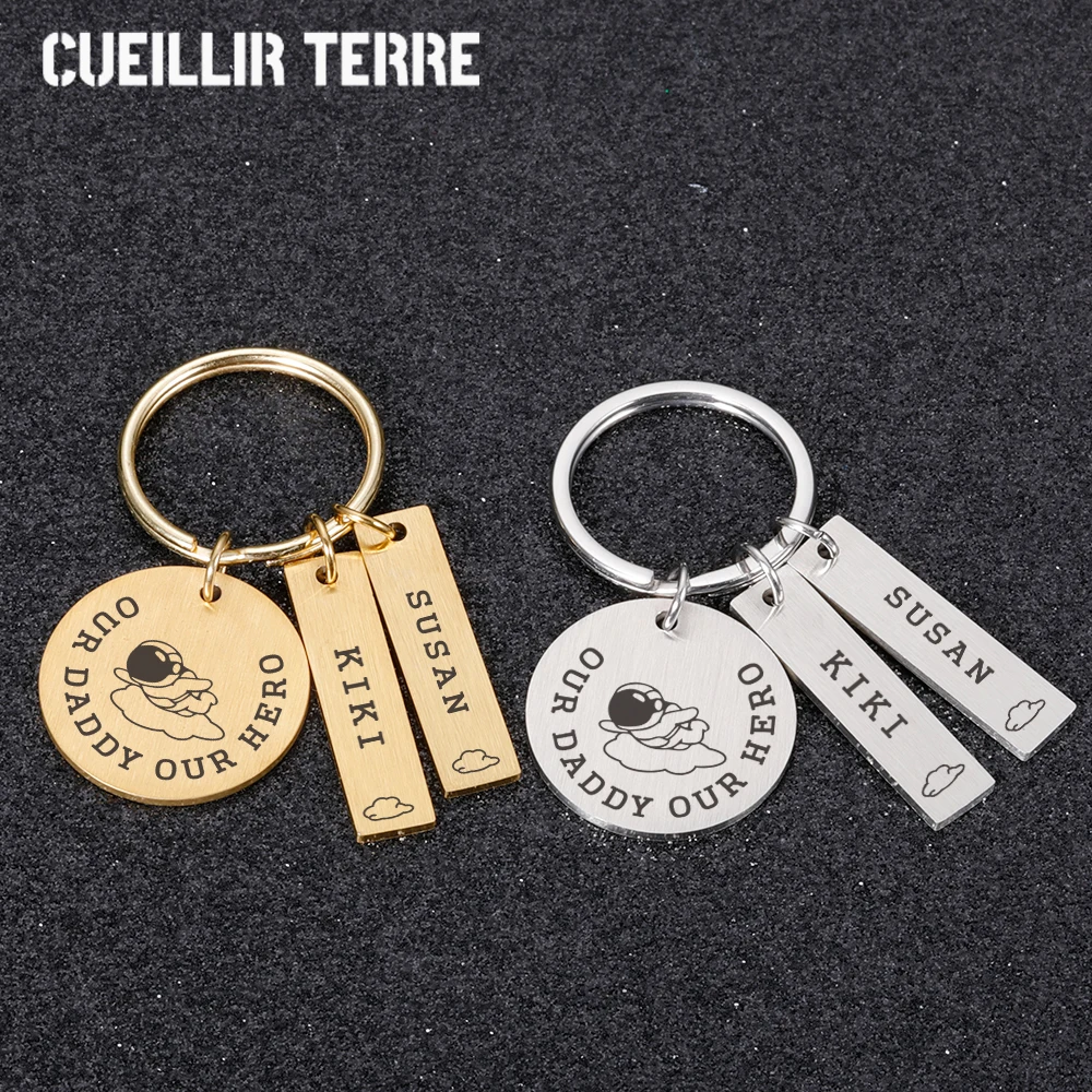 

3PCS Father Mother Day Original Keychains Personalized Thanksgiving Day Coach Appreciation Graduation Gift Pendant Keyring