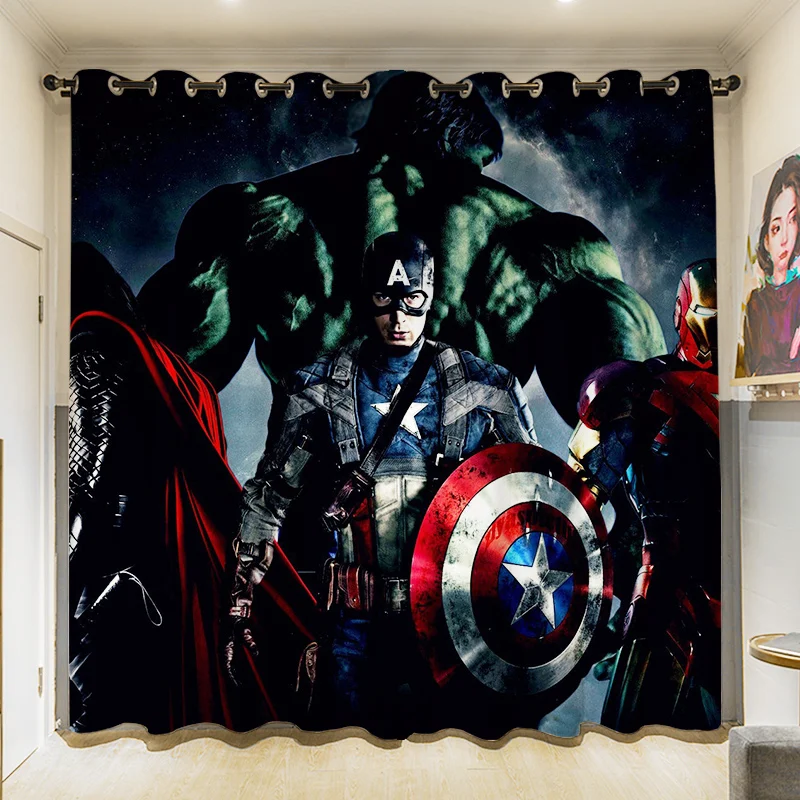 

Disney Spiderman Window Curtains for Living Room Shading Curtain for Bedroom Custom Curtains Home Decoration