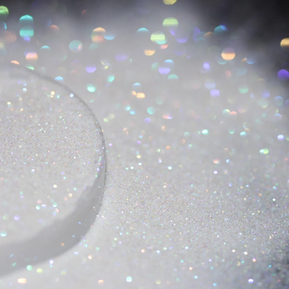 

0.1mm Extra Fine Holographic Powder 10/20/30/40/50g White Iridescent Shinning Glitter Ultra-Thin Green/Purple Glitter Powder*
