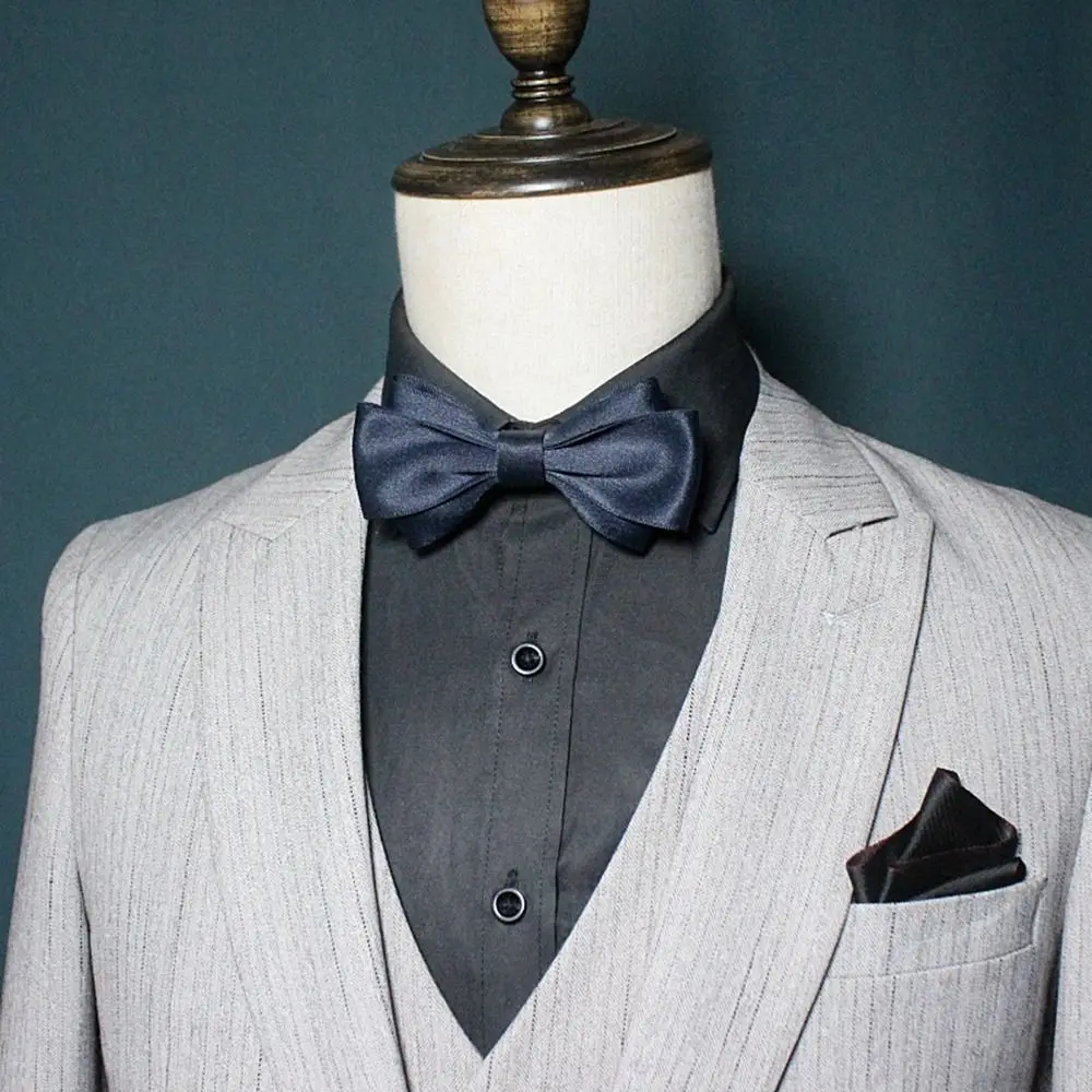 

Necktie Skinny Groom Cravat English Gentleman Style Men Ties Solid Classic Ties Bowknot Bowtie Formal Business Ties