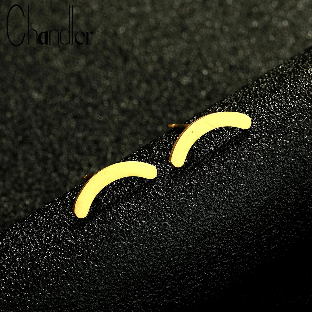 

Chandler Arc Stud Earrings Stainless Steel Simple Minimalist Trendsetter Jewelry for Women Girls Men