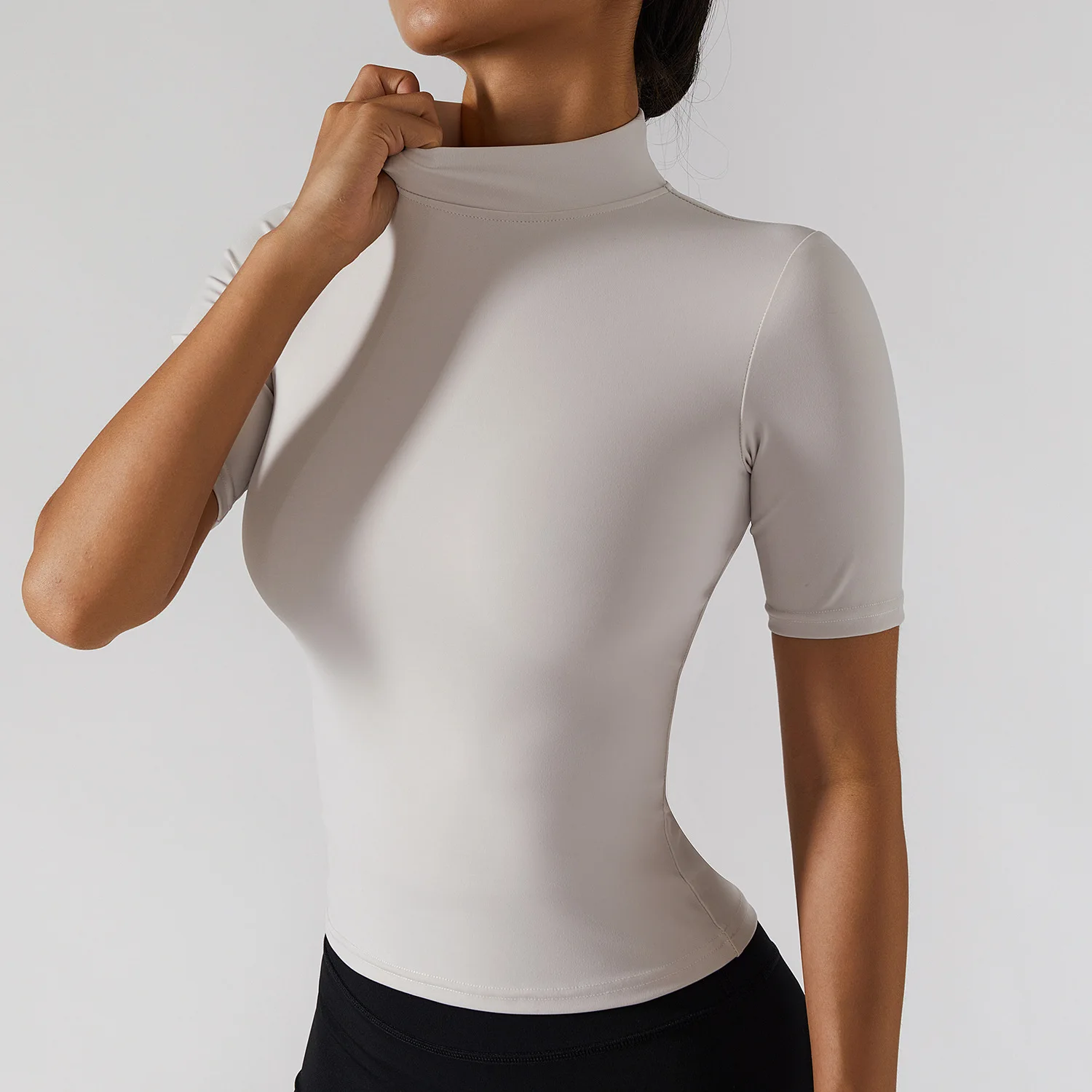

Yoga T-Shirts Sportswear Running Workout Sport Grey T-Shirts Sports Yoga Wear Women Top Fitness Gym Clothing
