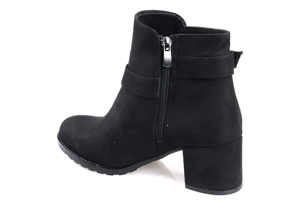 Can Papuçcity 6 Cm Heels Black Suede Ladies Günlük Boat |