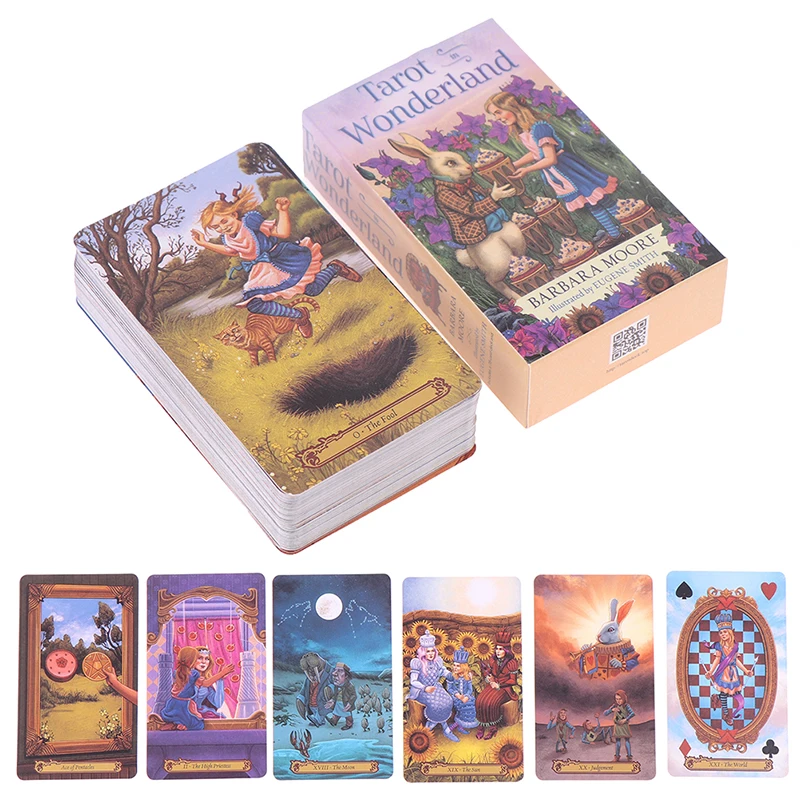 

78pcs/Box Tarot In Wonderland Tarot Cards Deck Board Game Card Game Playing Cards Party Table Game Fortune-telling Oracle