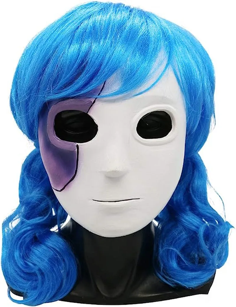 

Latex Mask with Wig Horror Game Accessory Halloween Masquerade Party Cosplay Costume Deluxe Props
