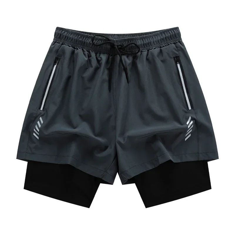 Мужские штаны для плавания 2 в 1 тренировочные марафона бега с карманами на молнии