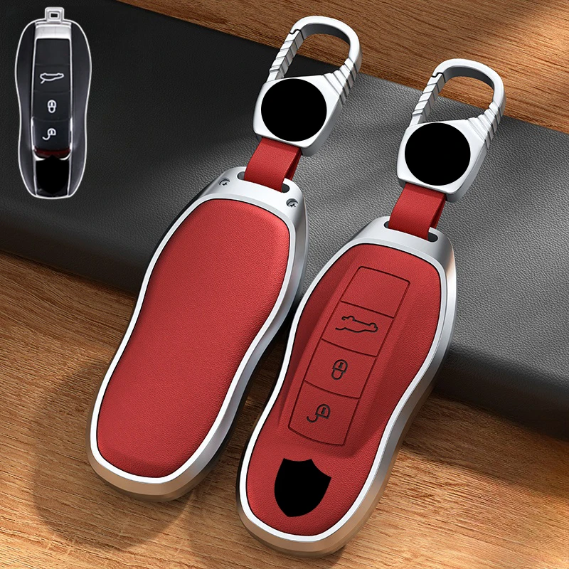 Кожаный Автомобильный Брелок для ключей из алюминиевого сплава брелок Porsche Boxster