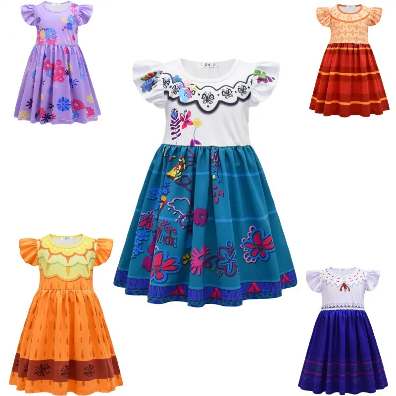 

Kids Clothes Girls Encanto Mirabel Cosplay Costume for Halloween Princess Baby Kids Dresses Children Birthday Carnival Party