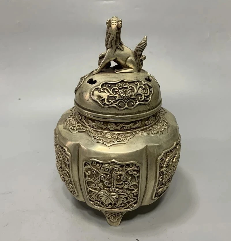 

Белый медный Лев Archaize с крышкой, курильница, поделка, статуя