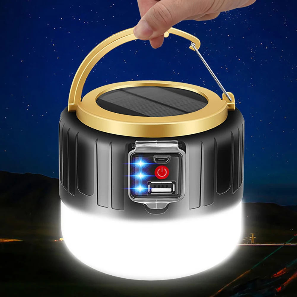 

Solar Emergency Lamps Remote Control USB Lanterns Waterproof 3 Lighting Modes Solar Lamps 2400mAH Lithium Battery Camping Lights