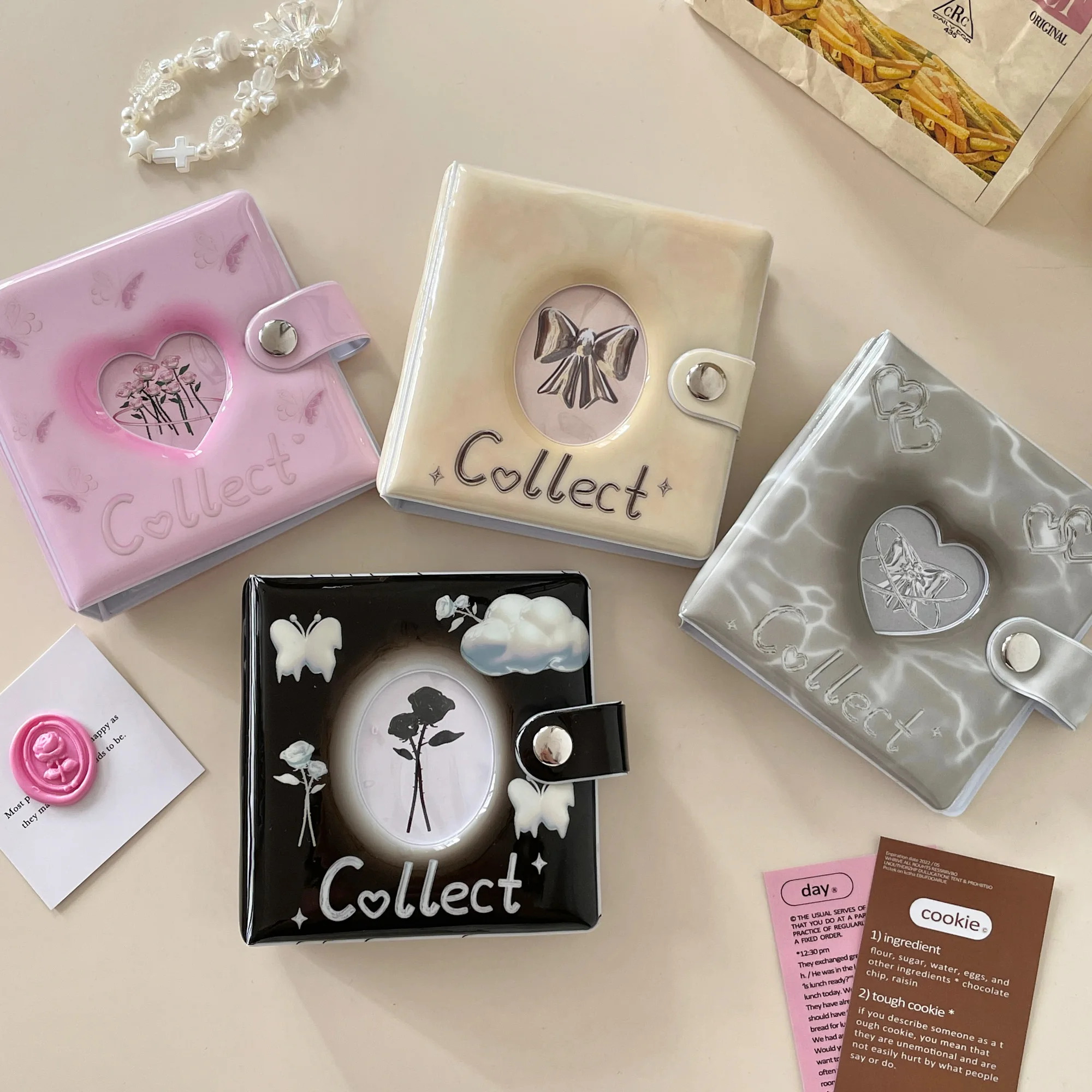 

MINKYS Retro Acid Metal Polaroid Kpop Photocards Album Collect Book Star Chaser Album Small Card Storage Album Stationery