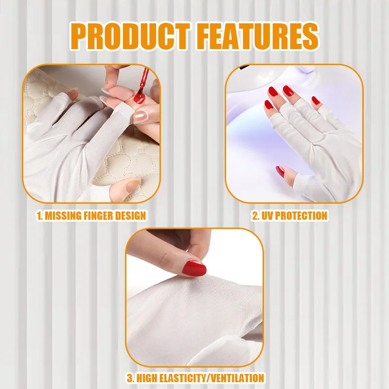 1 пара Светодиодная лампа для защиты от ультрафиолетового излучения перчатки