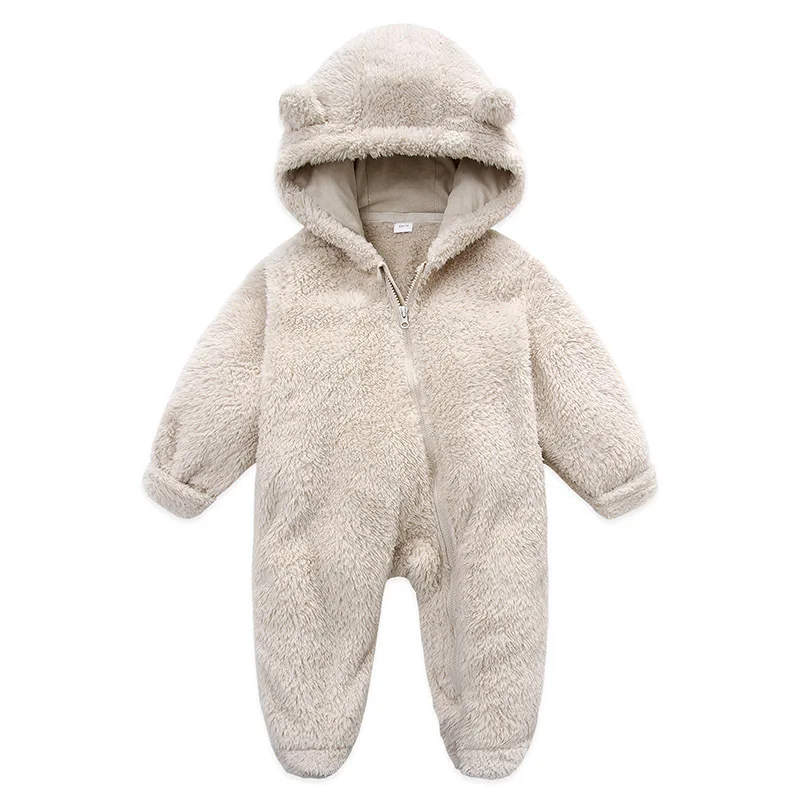 

Warm Fleece Newborn Rompers Winter Autumn Baby Jumpsuits Hooded Footed Toddler Overalls for Girls Boys Clothes 0-12M