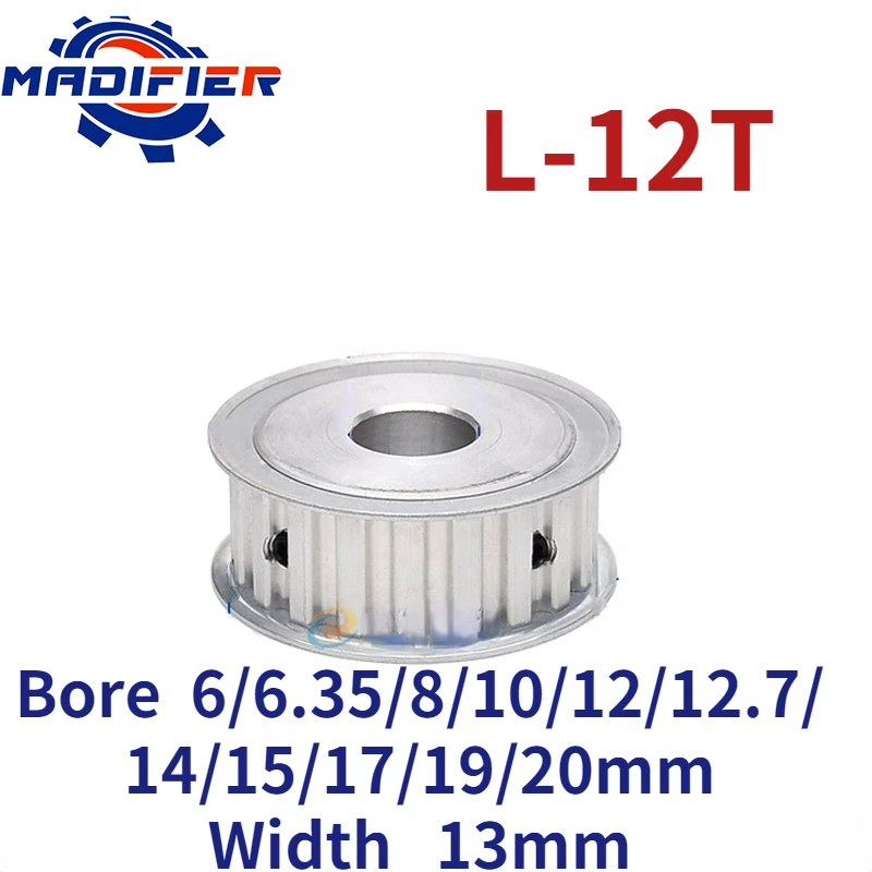 

AF type 12 Teeth two-sided flat L Timing pulley hole 6/6.35/8/10/12/12.7/14/15/17/19/20mm for Width 13mm