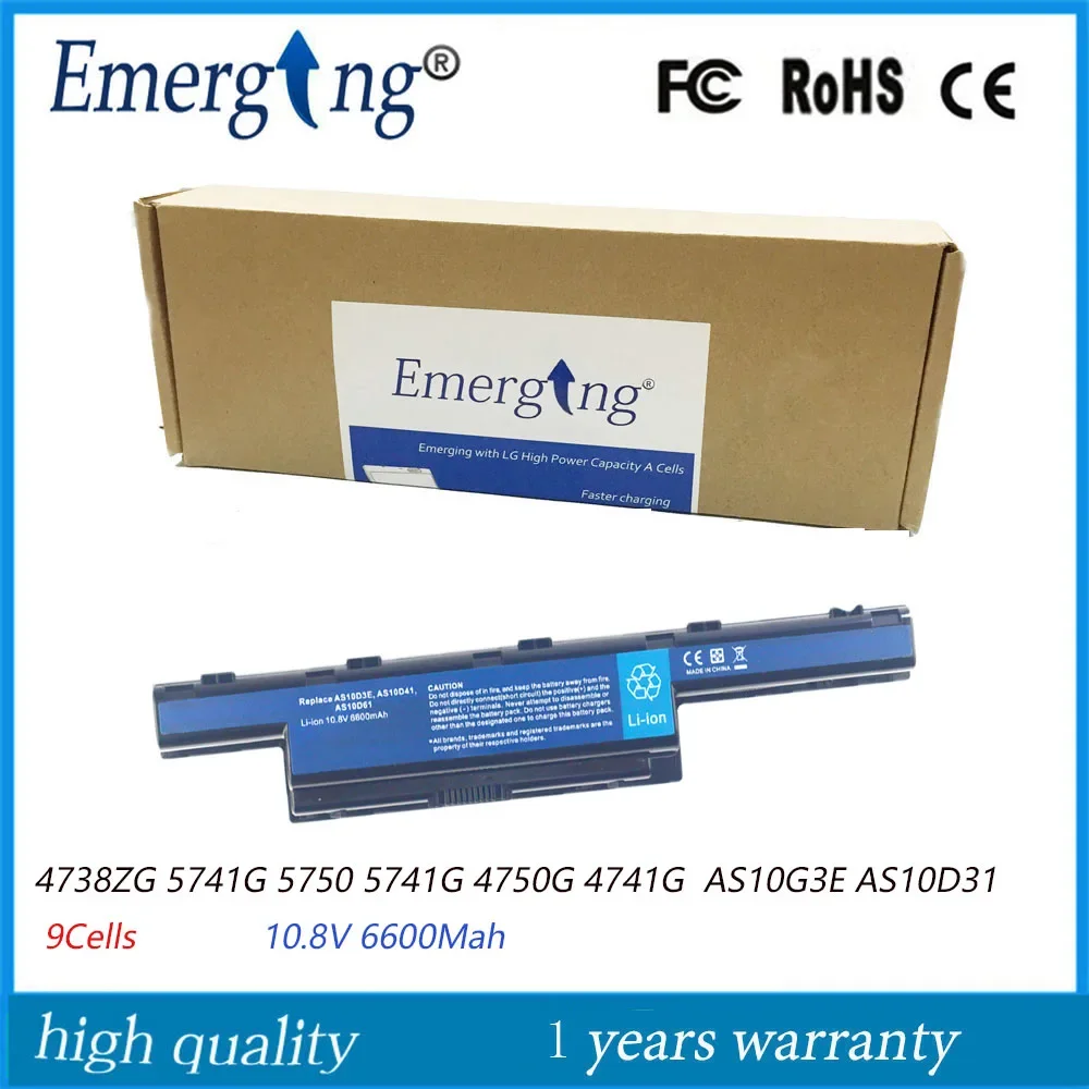 Аккумулятор для ноутбука Acer Aspire 4738ZG 5741G 5750G 4750G AS10G3E AS10D31 AS10D41 AS10D51 AS10D61 9 ячеек