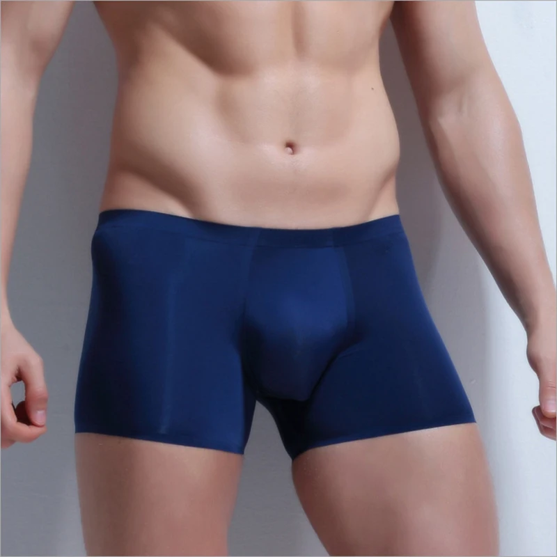 

AIIOU Men Underwear Boxer Shorts Ice Silk Panties Seamless Comfortable Underpants Sleepwear Sexy Homme Cuecas Underwear for Men