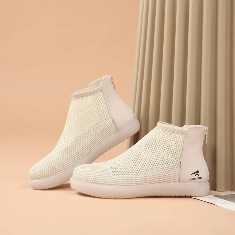 DIMANYU Women's Summer Boots Mesh 2023 New Casual Mesh Women Cool boots Large Size 41 42 43 Anti Slip Breathable Boots Women