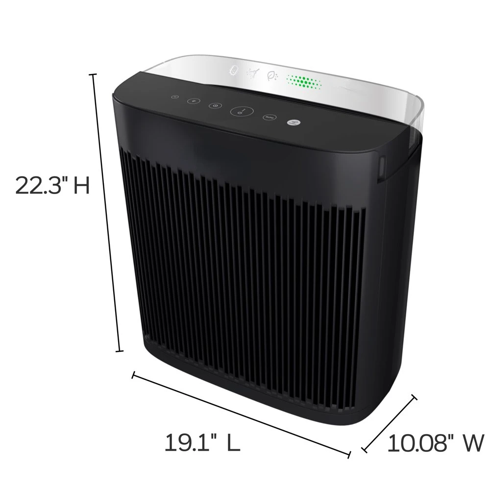 

HEPA Air Purifier with Air Quality Indicator and Auto , Allergen Reducer for Extra-Large Rooms (500 sq. ft), Black Wildfire/Smok