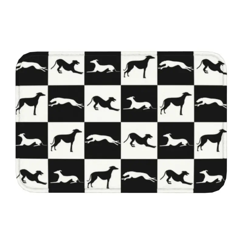 

Greyhound Dog Door Floor Kitchen Bath Mat Anti-Slip Indoor Sighthound Whippet Doormat Balcony Entrance Rug Toilet Footpad Carpet