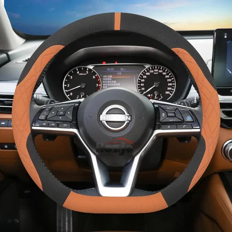 Замшевый кожаный чехол на руль автомобиля D-типа для Nissan Ariya 2024 2025 Sentra 2020-2025 Juke N-Sport 2020-2024, аксессуары