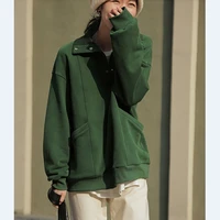 houzhou harajuku sweatshirts women oversized vintage aesthetic korean fashion pullover female streetwear green hoodie y2k velvet