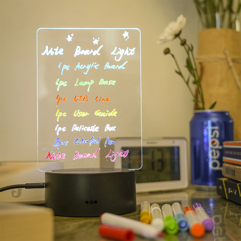 

7Color Changing Note Board Night Light DIY Creative Led USB Message Holiday Light With Pen Gift For Home Decoration Night Lamp