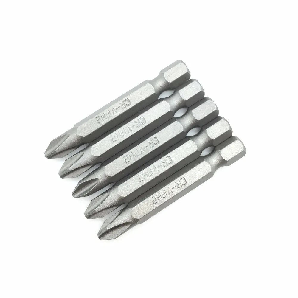

5 шт. PH2 насадки для отвертки набор Нескользящие хром-ванадиевая сталь Сталь 1/4 "Шестигранным хвостовиком диаметром 50 мм электрическая отвертка бит для Мощность инструменты