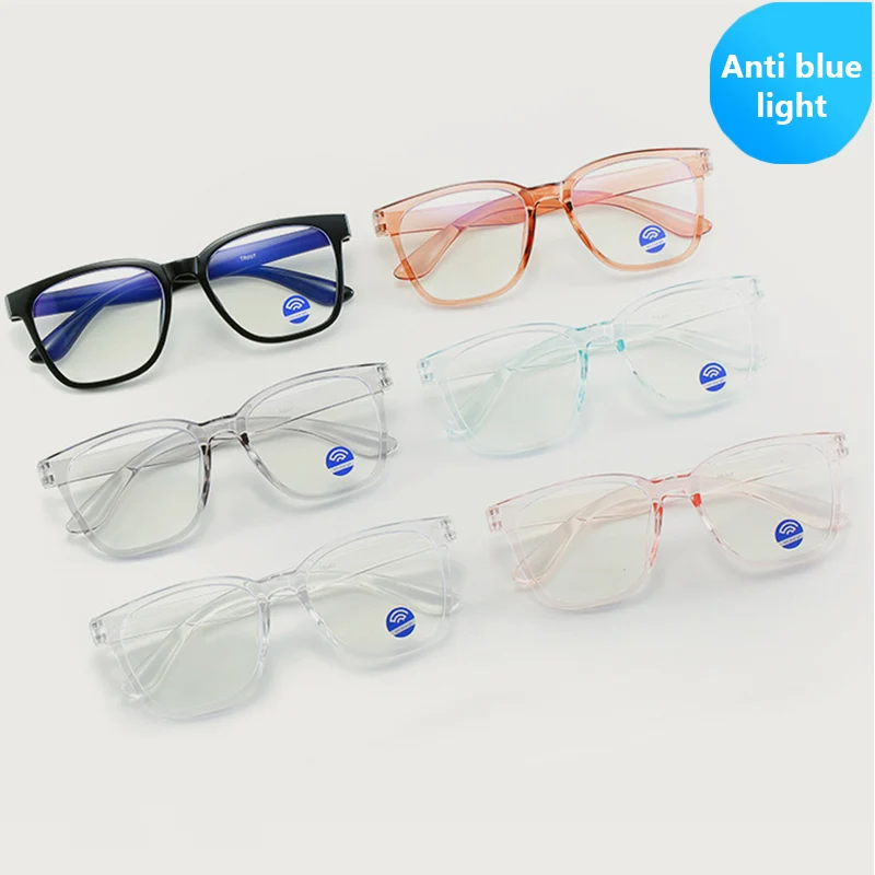 

Fashion Rectangle Anti Blue Light Glasses Transparent Frame Women Men Computer Gaming Eyeglasses Optical Plain Spectacles