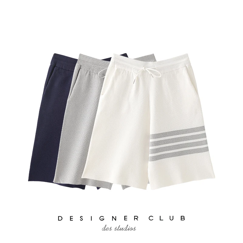 

TB four-bar waffle pants women's high version knitted shorts casual pants five-point pants couples pants