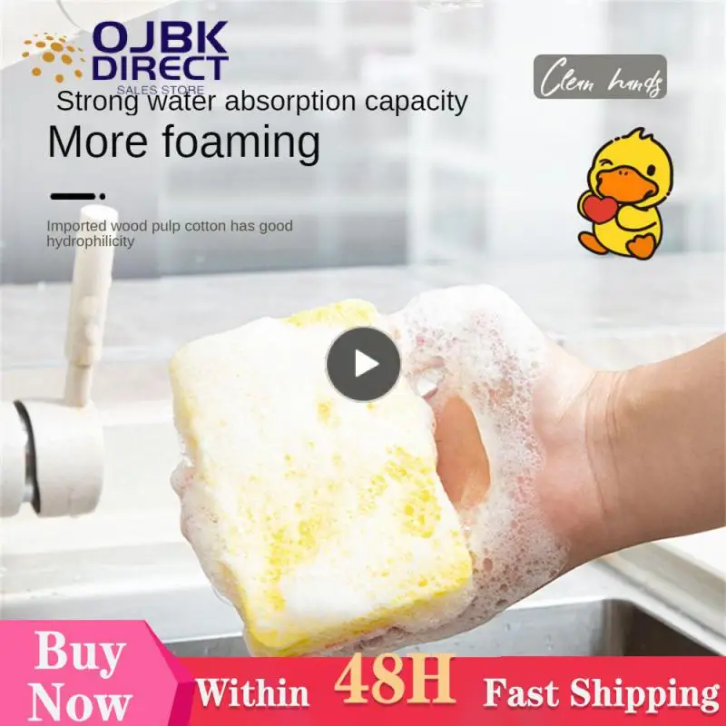 

Household Dishcloth Cartoon Dishwashing Cloth Oil Absorbing Portable Sponge Wipe Cleaning Supplies Creative Kitchen Tools Wood