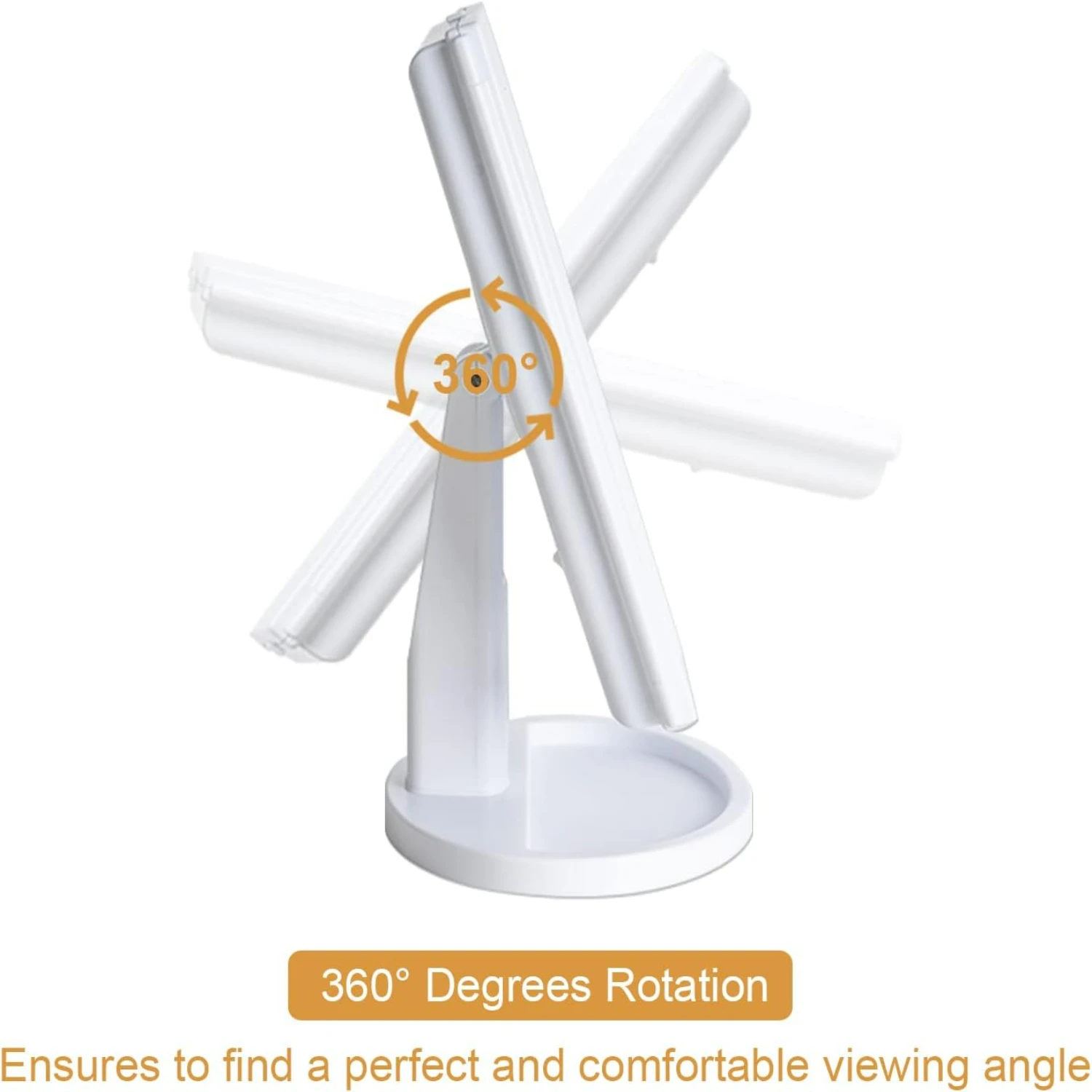 Портативное дорожное тройное косметическое зеркало со светодиодной подсветкой