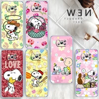 naughty snoopy print for xiaomi redmi note 10s 9 civi poco x4 x3 nfc f3 gt m4 m3 m2 x2 f2 pro c3 5g transparent phone case