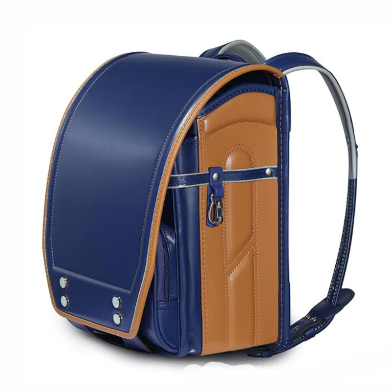 Роскошный школьный ранец с откидной крышкой, водонепроницаемый рюкзак из искусственной кожи, детский ортопедический рюкзак, Японский Школ...