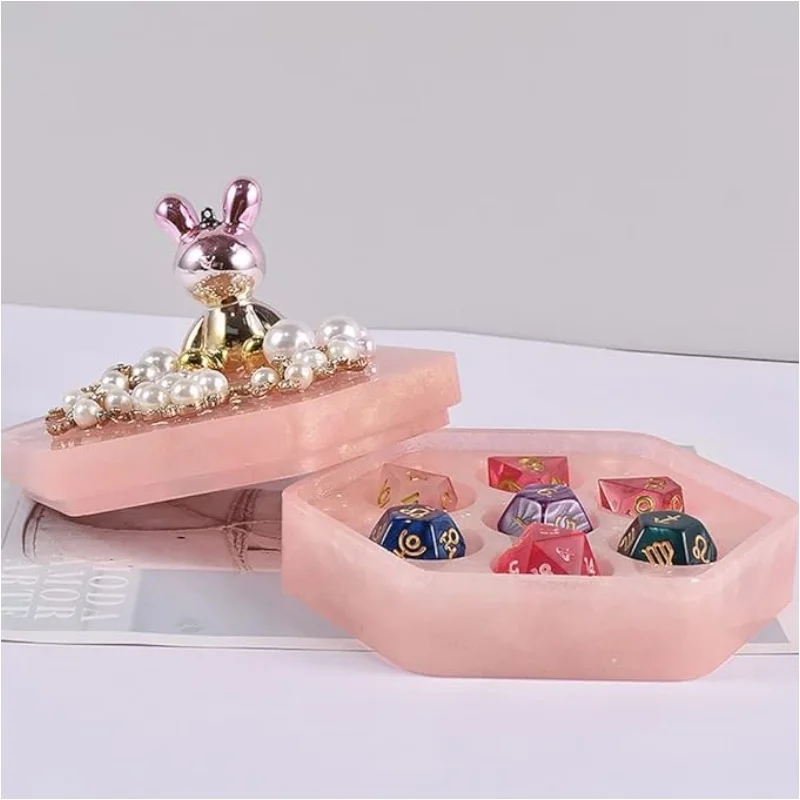 DIY кристаллический клей в виде капли емкость для хранения настольная игра кости