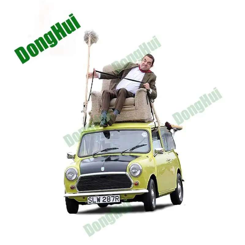 

Mr. Bean assis dans la voiture drôle autocollant de voiture casque de voiture coffre réfrigérateur autocollant de bagages