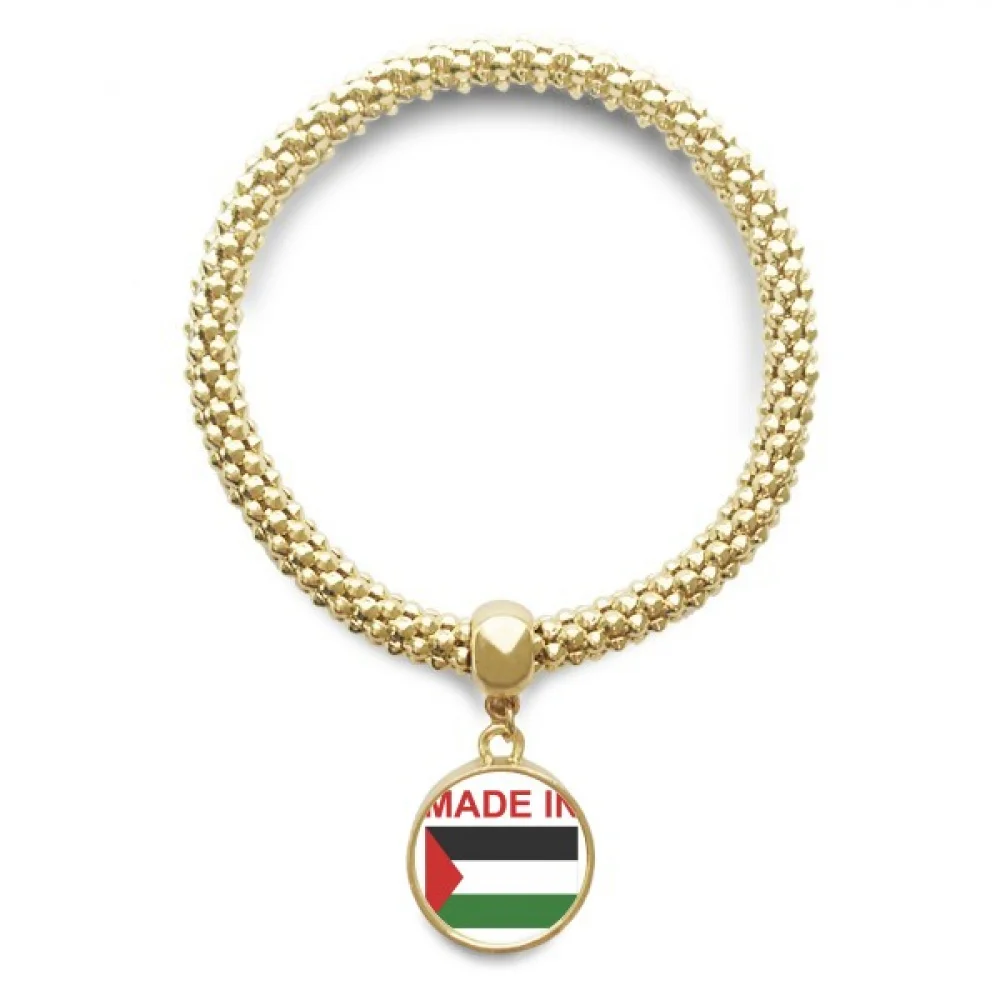 

Palestine Country Love Golden Bracelet Round Pendant Jewelry Chain