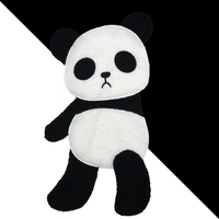 gorgeous oversized size black and white panda patch stickers attached accessories clothing t shirt diy