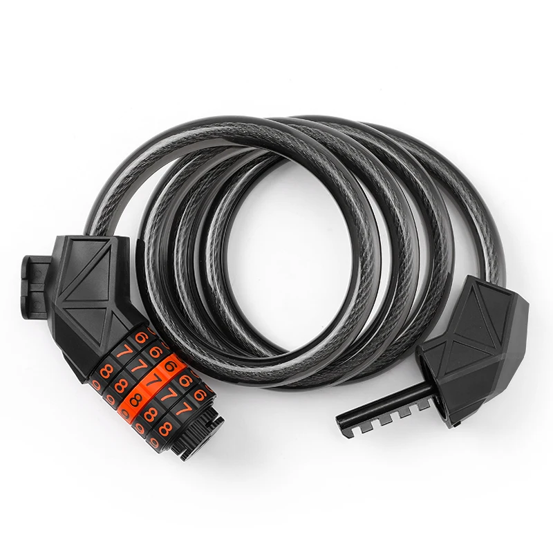 

Велосипедный замок, стальная кабельная цепь, безопасный пароль 5, портативный безопасный замок с паролем для мотоцикла, универсальный