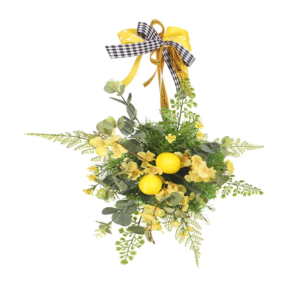 

Wedding Wreath Fake Lemon Wreath Door Fruit Wreath Artificial Door Wreath Summer Wreath Sign Yellow Flower Wreath
